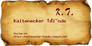 Kaltenecker Tünde névjegykártya